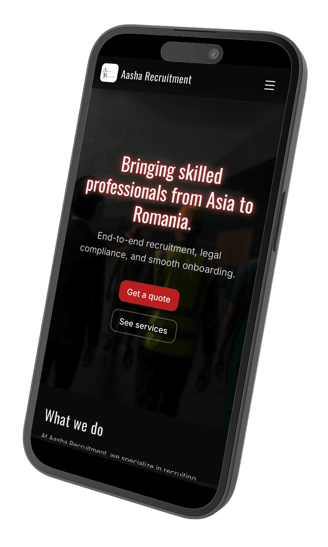 Mockup site pe iPhone