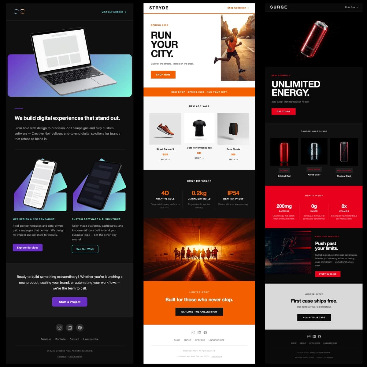 Template email design Creativenoir