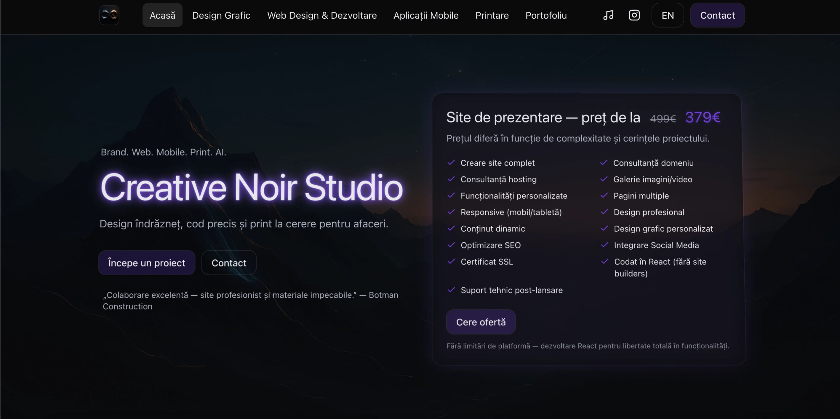 Website mockup